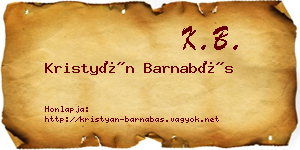 Kristyán Barnabás névjegykártya