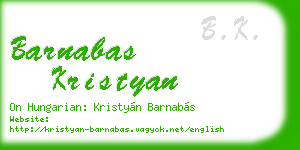 barnabas kristyan business card