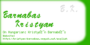 barnabas kristyan business card